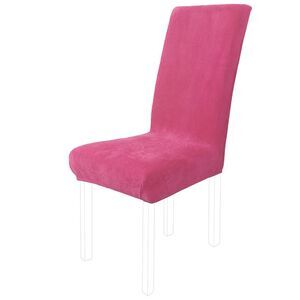 Plush Dining Chair Cover Stretch Parson Chair Cover Protector Fandango Pink